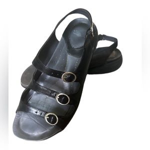 Dansko Women's Slingback Sandals Black Strappy Leather Size 37 US 6.5